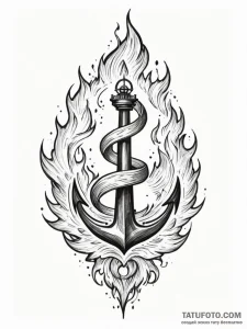 Dark flames spiraling upward, ink illustratio... - эскиз тату (№1752187185_0, 10.07.2025 22:39) — Tatufoto.com