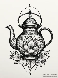 Teapot, tattoo flash sheet design, aesthetica... - эскиз тату (№1752187354_0, 10.07.2025 22:42) — Tatufoto.com