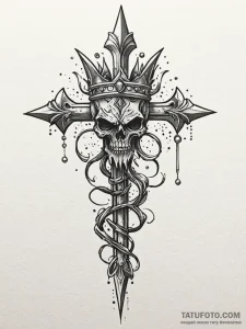Kingр р†р вђљрівђћсћs scepter crowned with ro... - эскиз тату (№1752188112_0, 10.07.2025 22:55) — Tatufoto.com
