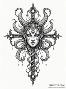 Wrathful deity with multiple arms and eyes, i... - эскиз тату (№1752188534_0, 10.07.2025 23:02) — Tatufoto.com