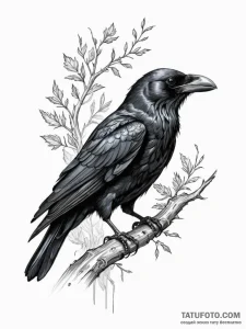 Black raven - эскиз тату (№1752189125_0, 10.07.2025 23:12) — Tatufoto.com