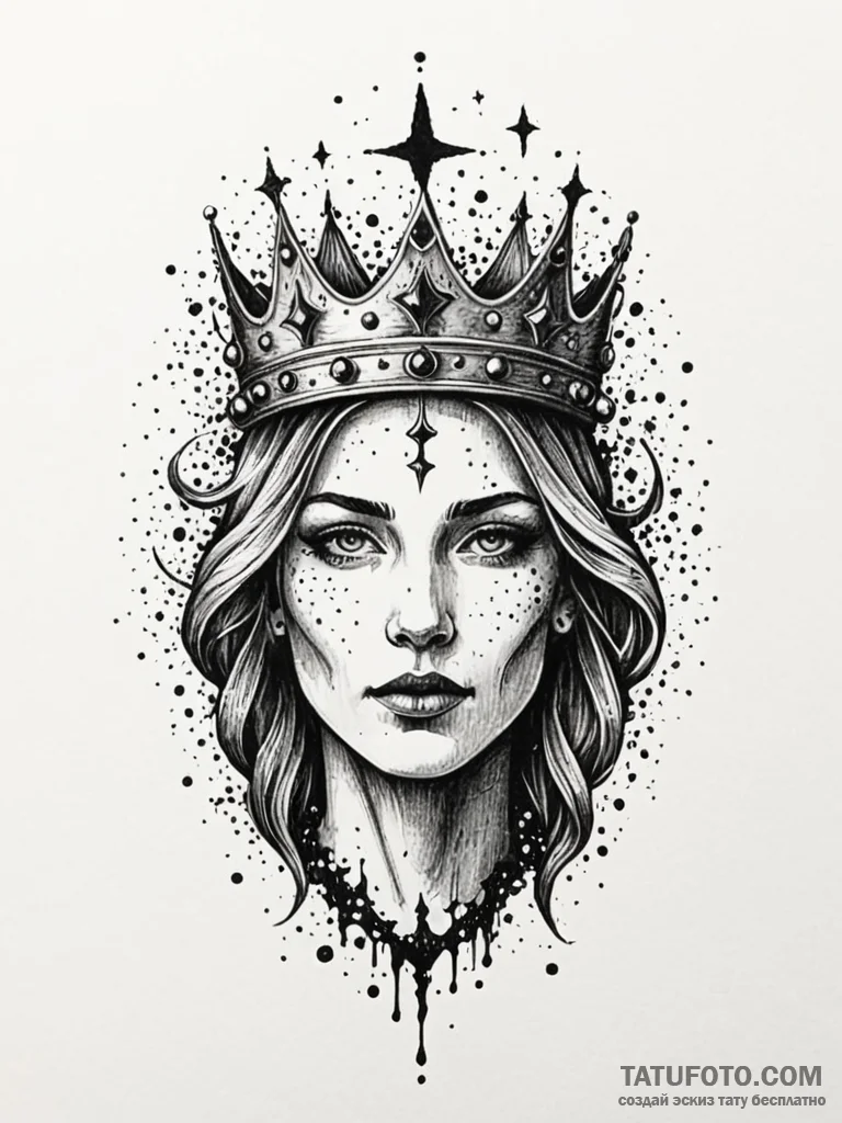 Oak relic crowned with stars, concept art for... - эскиз тату (№1752189208_0, 10.07.2025 23:13) — Tatufoto.com