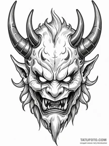 Oni mask - эскиз тату (№1752189292_0, 10.07.2025 23:14) — Tatufoto.com