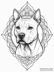 Pit bull terrier, tattoo line art, soft whip... - эскиз тату (№1752189962_0, 10.07.2025 23:26) — Tatufoto.com
