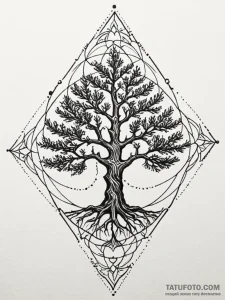 Cypress tree, symbolizing longevity and endur... - эскиз тату (№1752190129_0, 10.07.2025 23:28) — Tatufoto.com