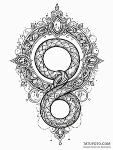 Jewel serpent crowned with stars, artistic ta... - эскиз тату (№1752191561_0, 10.07.2025 23:52) — Tatufoto.com