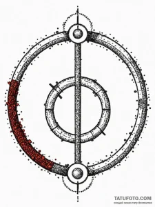 Enso circle drawn with a glitching, digital b... - эскиз тату (№1752191812_0, 10.07.2025 23:56) — Tatufoto.com