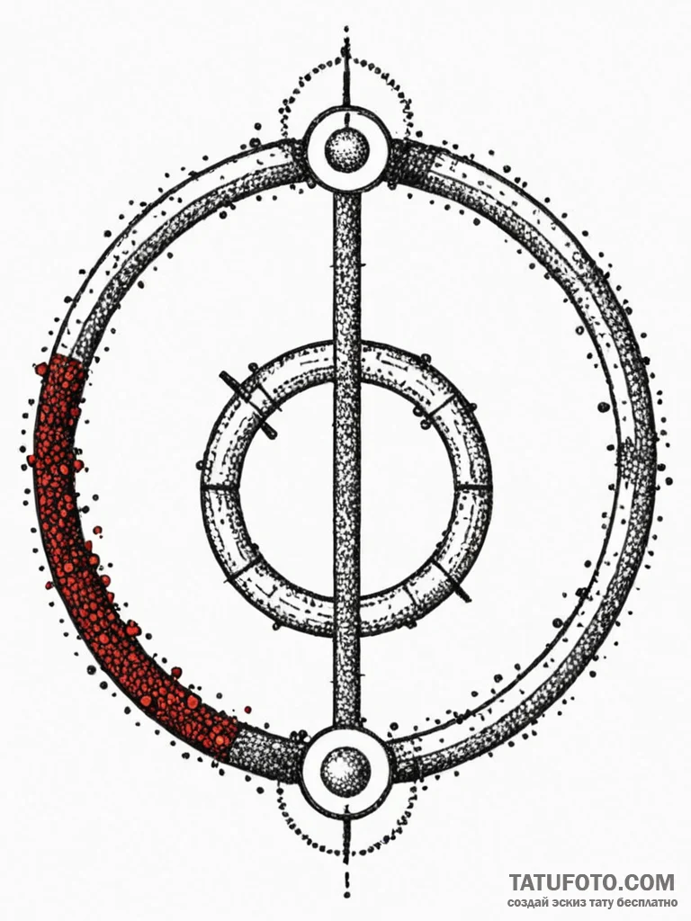 Enso circle drawn with a glitching, digital b... - эскиз тату (№1752191812_0, 10.07.2025 23:56) — Tatufoto.com