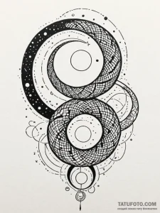 Onyx serpent beneath spectral moon, concept a... - эскиз тату (№1752191897_0, 10.07.2025 23:58) — Tatufoto.com