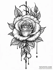 Crumbling rose in skeletal hand, tattoo sketc... - эскиз тату (№1752192316_0, 11.07.2025 00:05) — Tatufoto.com