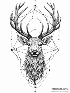 Jade stag crowned with roots, concept art for... - эскиз тату (№1752192567_0, 11.07.2025 00:09) — Tatufoto.com