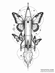 Payload fairing of a rocket, opening to relea... - эскиз тату (№1752192735_0, 11.07.2025 00:12) — Tatufoto.com