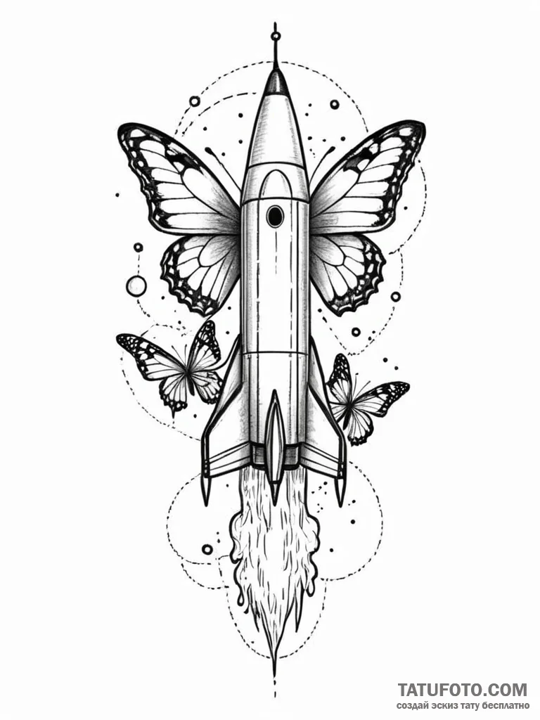 Payload fairing of a rocket, opening to relea… — эскиз тату (№1752192735_0, 11.07.2025 00:12) — Tatufoto.com