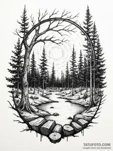 Tree rings, showing the passage of years and... - эскиз тату (№1752193069_0, 11.07.2025 00:17) — Tatufoto.com