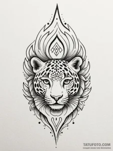 Jaguar paw with runic markings, tattoo line a... - эскиз тату (№1752193488_0, 11.07.2025 00:24) — Tatufoto.com
