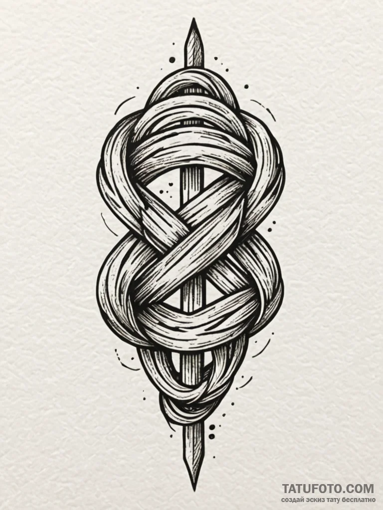 A powerful braided knot, strong bond,, artist… — эскиз тату (№1752193655_0, 11.07.2025 00:27) — Tatufoto.com