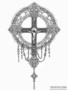 Rosary, tattoo sketch design, neo traditional... - эскиз тату (№1752193821_0, 11.07.2025 00:30) — Tatufoto.com