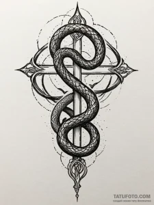 Angelic serpent dancing through light, tattoo... - эскиз тату (№1752196245_0, 11.07.2025 01:10) — Tatufoto.com