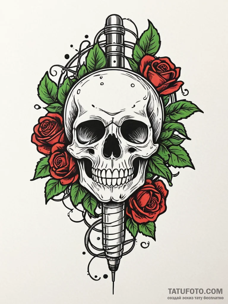 Karaoke microphone sprouting vines, artistic... - эскиз тату (№1752196496_0, 11.07.2025 01:14) — Tatufoto.com