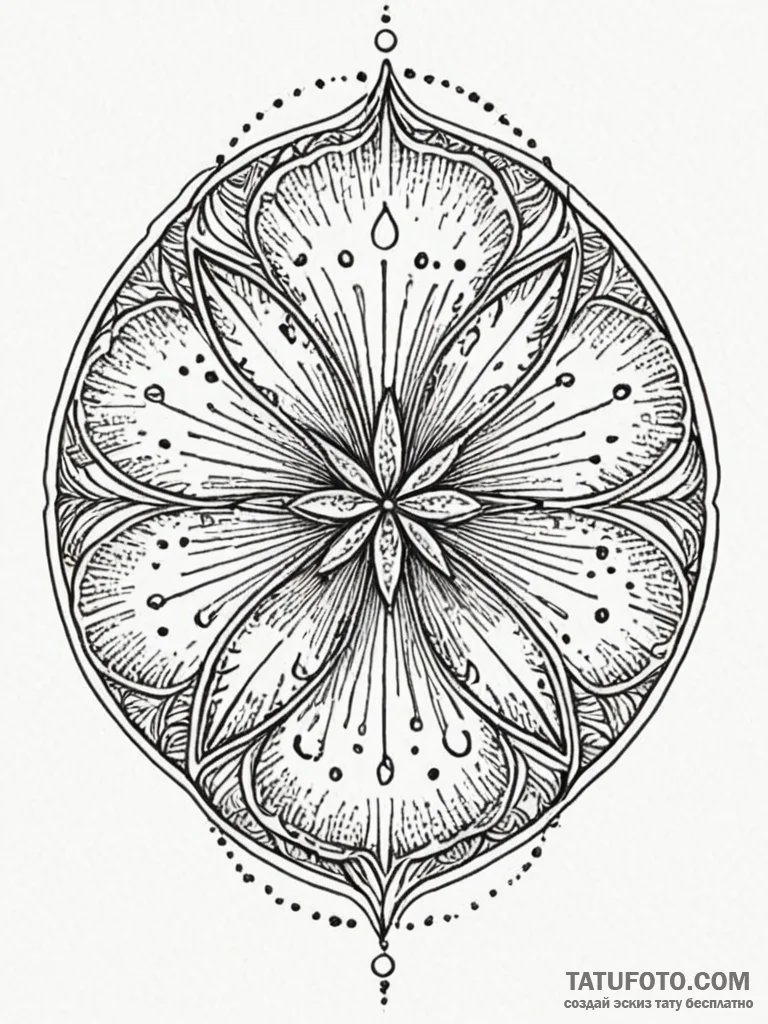 Sand dollar pattern, intricate and natural, t... - эскиз тату (№1752196580_0, 11.07.2025 01:16) — Tatufoto.com