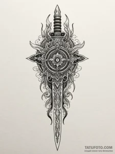 Phurba (tibetan ritual dagger) with a blade o... - эскиз тату (№1752196829_0, 11.07.2025 01:20) — Tatufoto.com