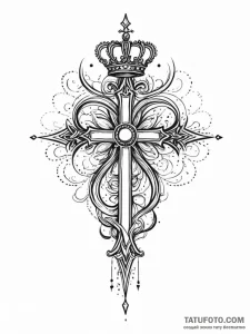 Black crown hovering above void, ink illustra... - эскиз тату (№1752197331_0, 11.07.2025 01:28) — Tatufoto.com