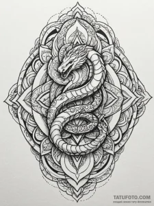 Angelic serpent dissolving into light, tattoo... - эскиз тату (№1752197919_0, 11.07.2025 01:38) — Tatufoto.com