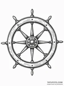 Steering wheel, artistic tattoo sketch, on a... - эскиз тату (№1752198339_0, 11.07.2025 01:45) — Tatufoto.com