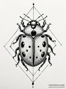 Ladybug, tattoo flash sheet design, dotwork t... - эскиз тату (№1752198929_0, 11.07.2025 01:55) — Tatufoto.com