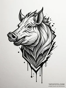 Boar, tattoo sketch design, new school tattoo... - эскиз тату (№1752199181_0, 11.07.2025 01:59) — Tatufoto.com