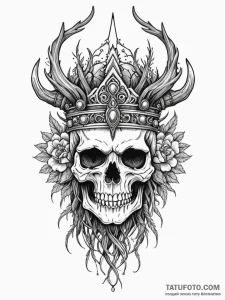 Nightfall helm crowned in roots, tattoo drawi... - эскиз тату (№1752199349_0, 11.07.2025 02:02) — Tatufoto.com