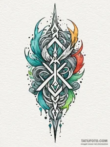 Jade blade with rune etchings, tattoo sketch... - эскиз тату (№1752199769_0, 11.07.2025 02:09) — Tatufoto.com