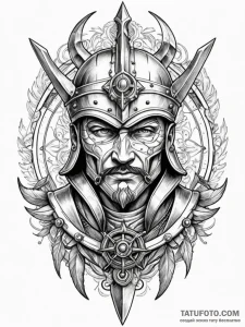 Noble helm cracked in battle, artistic tattoo... - эскиз тату (№1752199939_0, 11.07.2025 02:12) — Tatufoto.com
