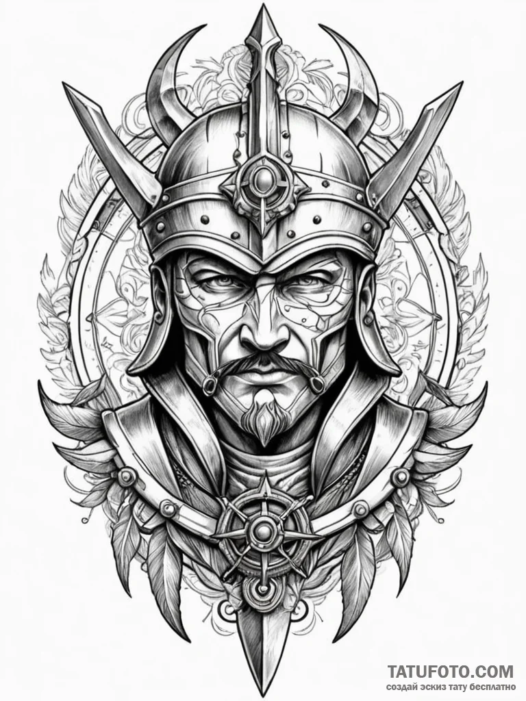 Noble helm cracked in battle, artistic tattoo… — эскиз тату (№1752199939_0, 11.07.2025 02:12) — Tatufoto.com