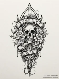 Treasure vines gripping bone relic, tattoo fl... - эскиз тату (№1752200874_0, 11.07.2025 02:27) — Tatufoto.com
