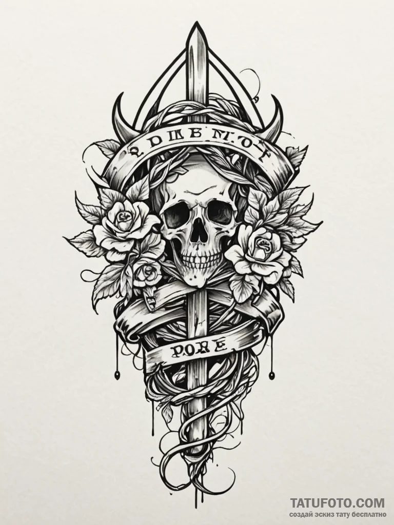 Treasure vines gripping bone relic, tattoo fl… — эскиз тату (№1752200874_0, 11.07.2025 02:27) — Tatufoto.com