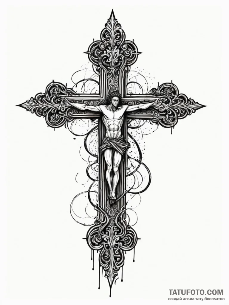 13 (number), concept art for tattoo, detailed… — эскиз тату (№1752200958_0, 11.07.2025 02:29) — Tatufoto.com