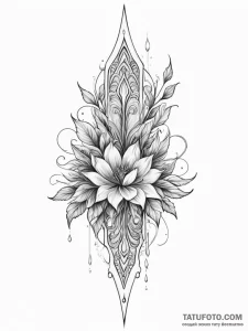 Ice spear through spectral bloom, artistic ta... - эскиз тату (№1752202220_0, 11.07.2025 02:50) — Tatufoto.com