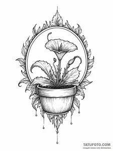 A venus flytrap closing - эскиз тату (№1752202303_0, 11.07.2025 02:51) — Tatufoto.com