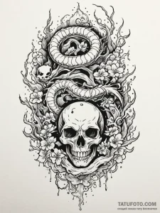 Astral tree growing from skull, tattoo flash... - эскиз тату (№1752202648_0, 11.07.2025 02:57) — Tatufoto.com