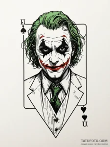 The joker's playing card - эскиз тату (№1752202733_0, 11.07.2025 02:58) — Tatufoto.com