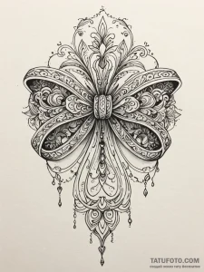 Ivory bow with thorned string, tattoo drawing... - эскиз тату (№1752202983_0, 11.07.2025 03:03) — Tatufoto.com