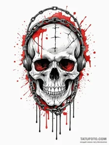 Arcane chains binding skull, artistic tattoo... - эскиз тату (№1752203740_0, 11.07.2025 03:15) — Tatufoto.com