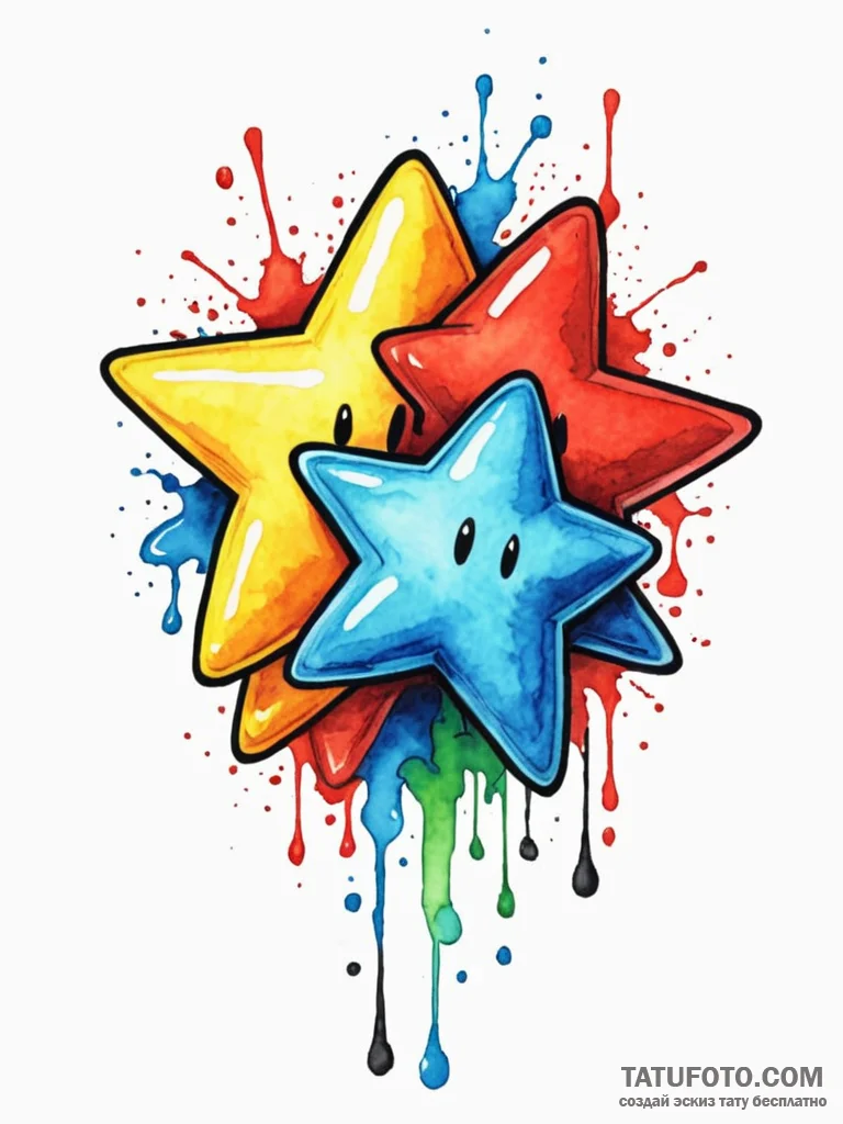 Mario star, invincible and bright, tattoo dra... - эскиз тату (№1752204325_0, 11.07.2025 03:25) — Tatufoto.com