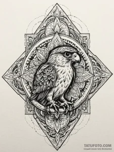 Falcon, tattoo flash sheet design, vibrant co... - эскиз тату (№1752205246_0, 11.07.2025 03:40) — Tatufoto.com