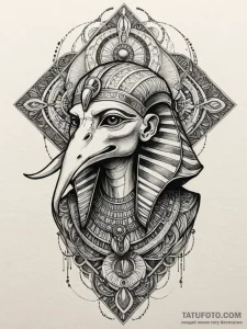 Thoth, egyptian god of wisdom and knowledge,... - эскиз тату (№1752207007_0, 11.07.2025 04:10) — Tatufoto.com