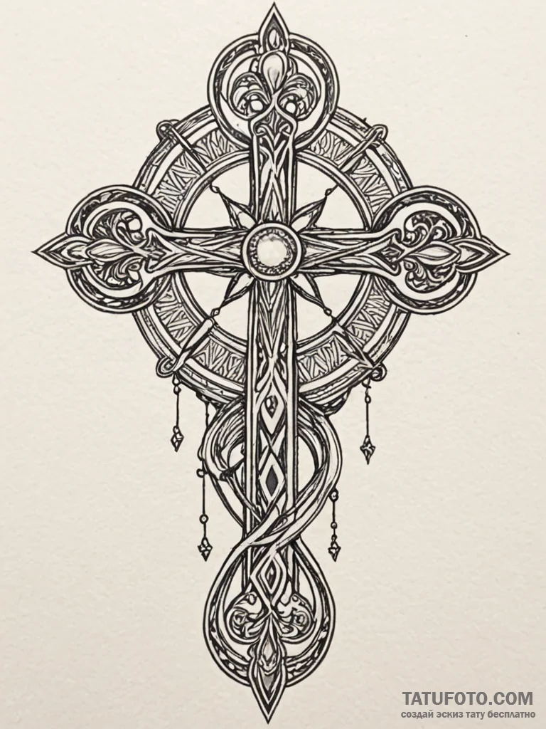 Xenolith staff crowned with stars, tattoo dra… — эскиз тату (№1752207174_0, 11.07.2025 04:12) — Tatufoto.com