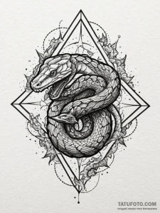Animated serpent flying through shattered sky... - эскиз тату (№1752207426_0, 11.07.2025 04:17) — Tatufoto.com