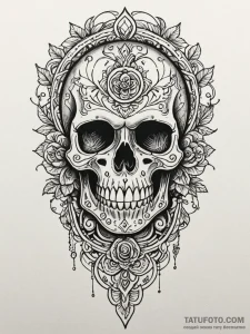 Keyhole within iron skull, tattoo flash sheet... - эскиз тату (№1752208680_0, 11.07.2025 04:38) — Tatufoto.com
