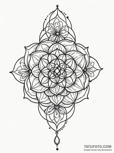 Flower of life, ink illustration for tattoo,... - эскиз тату (№1752209762_0, 11.07.2025 04:56) — Tatufoto.com
